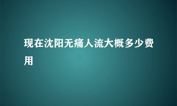 现在沈阳无痛人流大概多少费用