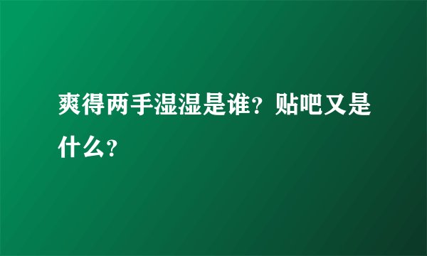 爽得两手湿湿是谁？贴吧又是什么？
