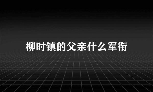 柳时镇的父亲什么军衔
