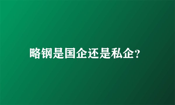 略钢是国企还是私企？