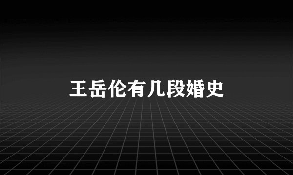 王岳伦有几段婚史