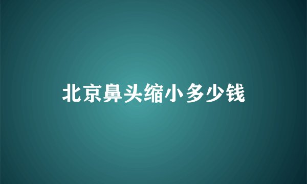 北京鼻头缩小多少钱