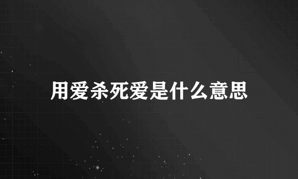 用爱杀死爱是什么意思