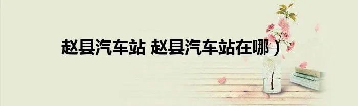 赵县汽车站 赵县汽车站在哪）