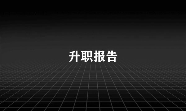 升职报告